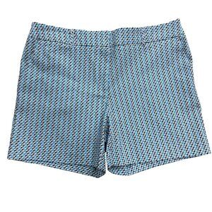 Counterparts Shorts Womens 10 Blue Geometric Chino Casual‎ Golf Stretch Pockets